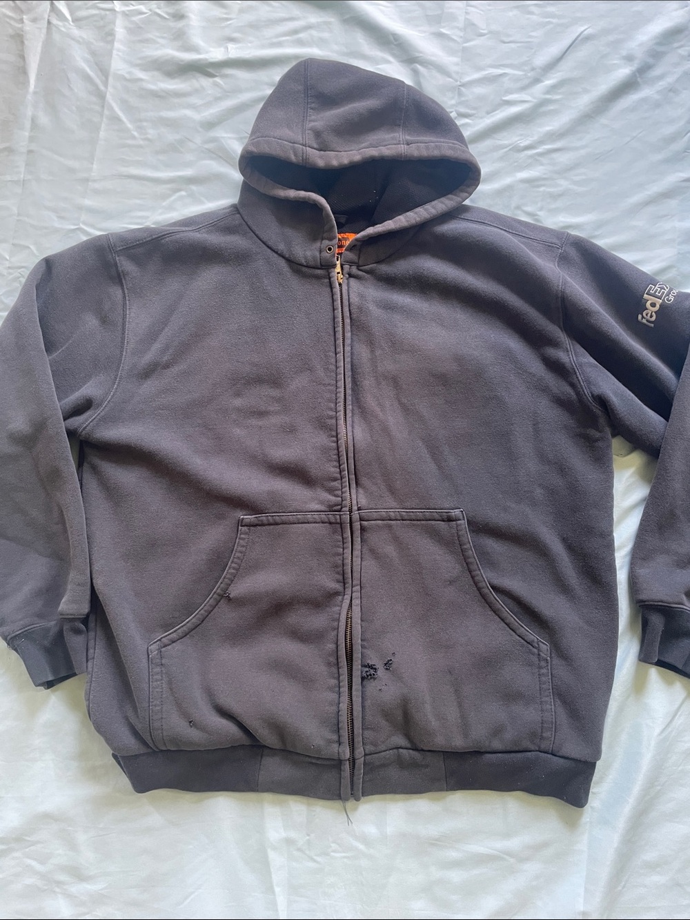 Corner Store fedex Dark Gray Full-Zip Hooded Sweatshirt size XL
